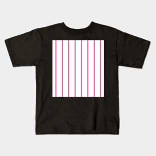 Narrow deep pink and white stripes Kids T-Shirt